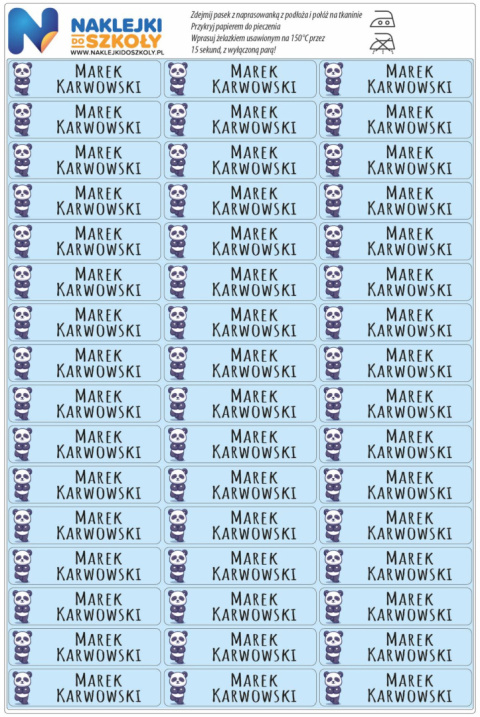 Naprasowanki imienne, imienniki - 48 sztuk Naprasowanki imienne, imienniki - 48 sztuk