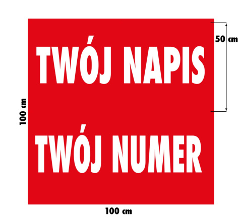 Baner reklamowy 1x1 m, oczkowany Baner reklamowy 1x1 m, oczkowany