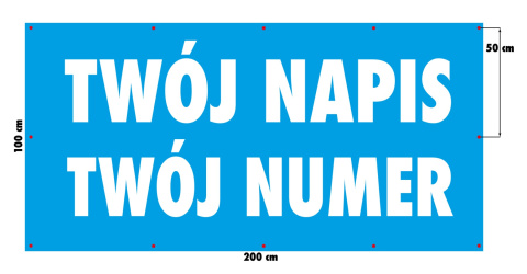 Baner reklamowy 2x1 m, oczkowany Baner reklamowy 2x1 m, oczkowany