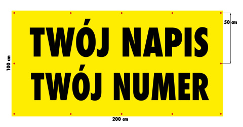 Baner reklamowy 2x1 m, oczkowany Baner reklamowy 2x1 m, oczkowany