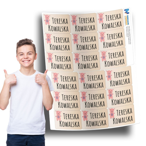 Naklejki imienne, imiennik na zeszyty i ksiązki - 18 sztuk Naklejki imienne, imiennik na zeszyty i ksiązki - 18 sztuk