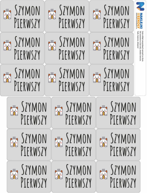 Naklejki imienne, imiennik na zeszyty i ksiązki - 18 sztuk Naklejki imienne, imiennik na zeszyty i ksiązki - 18 sztuk