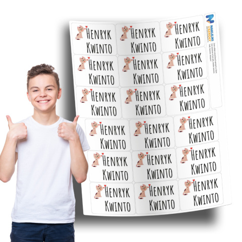 Naklejki imienne, imiennik na zeszyty i ksiązki - 18 sztuk Naklejki imienne, imiennik na zeszyty i ksiązki - 18 sztuk