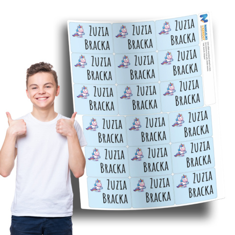 Naklejki imienne, imiennik na zeszyty i ksiązki - 18 sztuk Naklejki imienne, imiennik na zeszyty i ksiązki - 18 sztuk
