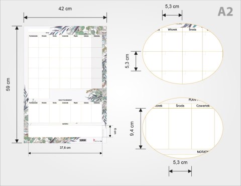PLANER UNIWERSALNY MIESIĘCZNY FLORAL Z NOTATKAMI PLANER UNIWERSALNY MIESIĘCZNY FLORAL Z NOTATKAMI