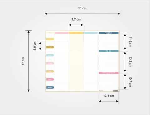 PLANER UNIWERSALNY TYGODNIOWY PASTELOVE 2+1 RODZINNY PLANER UNIWERSALNY TYGODNIOWY PASTELOVE 2+1 RODZINNY