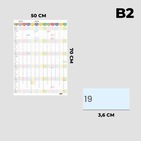 Planer ścienny kalendarz 2025 B2 suchościeralny pionowy samoprzylepny TĘCZA Planer ścienny kalendarz 2025 B2 suchościeralny pionowy samoprzylepny TĘCZA