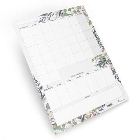 PLANER UNIWERSALNY MIESIĘCZNY FLORAL Z NOTATKAMI PLANER UNIWERSALNY MIESIĘCZNY FLORAL Z NOTATKAMI