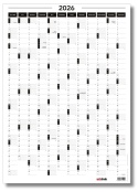Planer ścienny kalendarz 2026 B2 suchościeralny pionowy samoprzylepny B&W