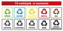 Naklejki na ŚMIETNIK KOSZE NA ŚMIECI 16cm komplet