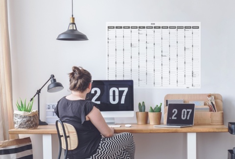 Planer ścienny kalendarz 2027 A1 suchościeralny B&W