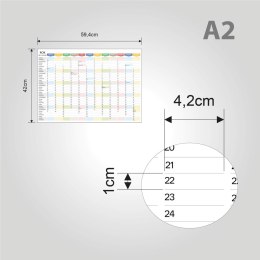 Planer ścienny kalendarz 2027 A2 suchościeralny TĘCZA