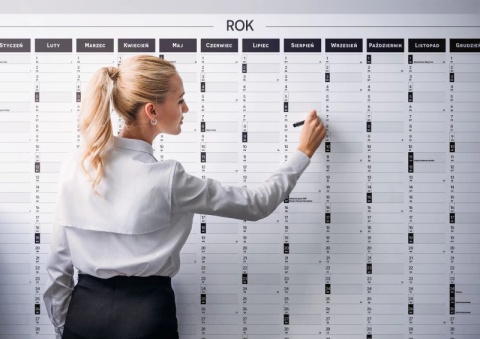 Planer ścienny kalendarz 2027 OGROMNY suchościeralny B&W