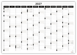 Planer ścienny kalendarz 2027 A0 suchościeralny B&W