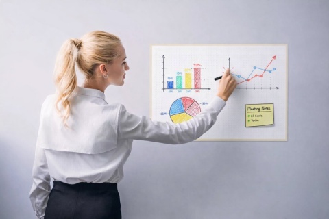 Samoprzylepna tablica suchościeralna 70x50 cm - linie