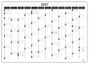 Samoprzylepny Planer ścienny kalendarz 2027 B1 suchościeralny B&W