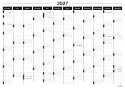 Samoprzylepny Planer ścienny kalendarz 2027 B1 suchościeralny B&W
