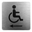 Tabliczka 8x8 cm - WC dla niepełnosprawnych w lewo