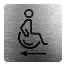 Tabliczka 8x8 cm - WC dla niepełnosprawnych w lewo