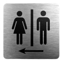 Tabliczka 8x8 cm - WC koedukacyjna w lewo