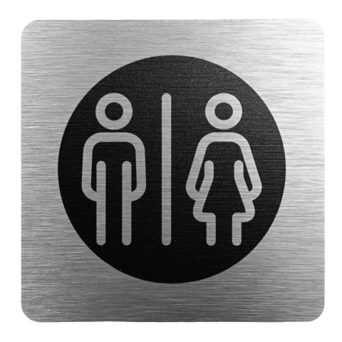 Tabliczka 8x8 cm - WC koedukacyjna