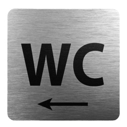 Tabliczka 8x8 cm - WC w lewo