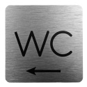 Tabliczka 8x8 cm - WC w lewo