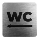 Tabliczka 8x8 cm - WC w lewo