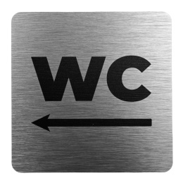 Tabliczka 8x8 cm - WC w lewo