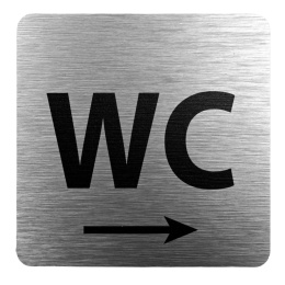 Tabliczka 8x8 cm - WC w prawo