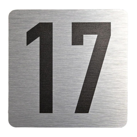 Tabliczka na drzwi 8x8 cm - numer 17