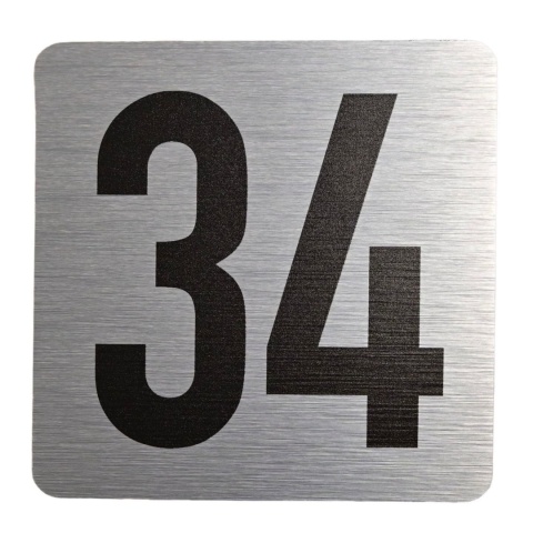 Tabliczka na drzwi 8x8 cm - numer 34
