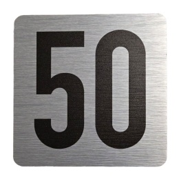 Tabliczka na drzwi 8x8 cm - numer 50