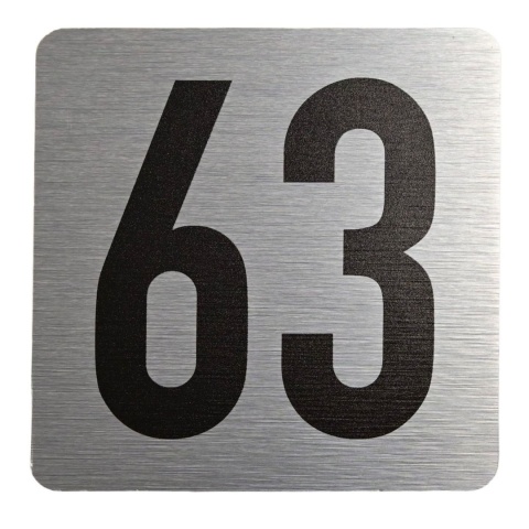 Tabliczka na drzwi 8x8 cm - numer 63
