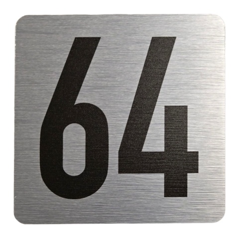 Tabliczka na drzwi 8x8 cm - numer 64