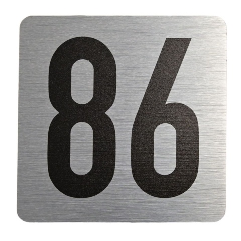 Tabliczka na drzwi 8x8 cm - numer 86